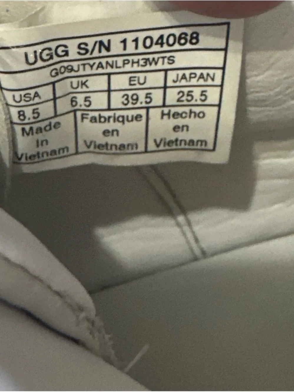UGG Women's High-Top Lace-Up Sneakers in White With Side Zipper Size 8.5